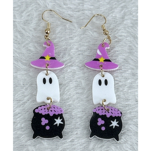 1 Pair Of Earrings Cute Ghost Halloween - Picture 1 of 3